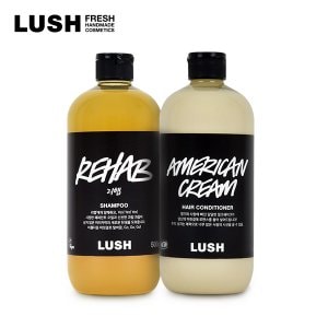 LUSH [백화점]매끈두피 헤어케어 세트 (리햅 샴푸 500g + 아메리칸 크림 컨디셔너 475g)