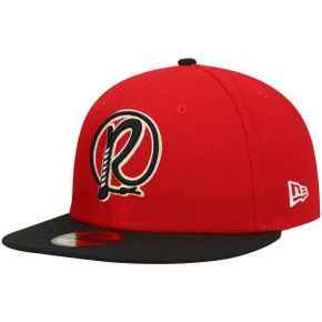 4563779 New Era Mens Red Visalia Rawhide Authentic Collection Road 59FIFTY Fitted Hat