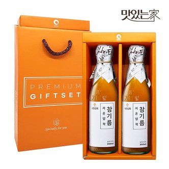  50년전통 대현상회 저온압착 참기름 350ml 2병 선물세트 (선물케이스포장)