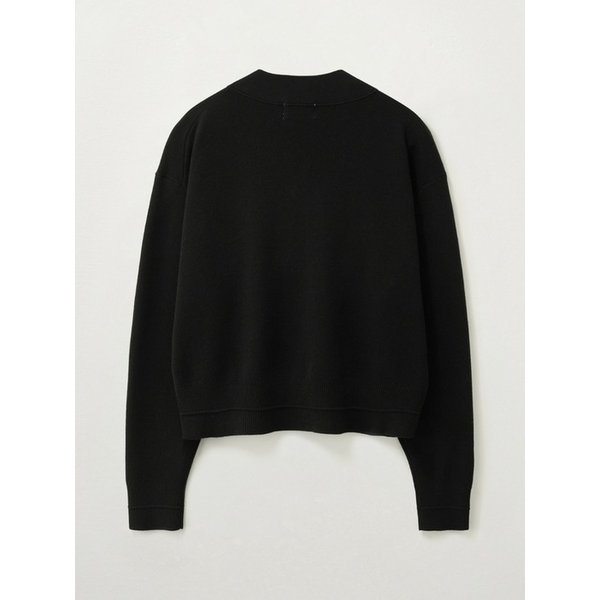 (W) 에센셜 파로 크롭 가디건_블랙