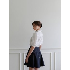 Back Button Flare Skirts
