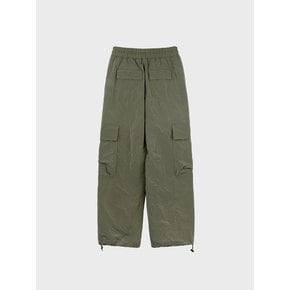 WRINKLE NYLON CARGO PANTS_KHAKI