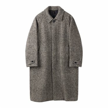 커스텀멜로우 Beige Herringbone Wool Coat_CWCAW24604BEX