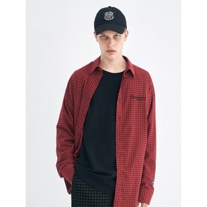 S-LOGO CHECKED SHIRTS (RED)