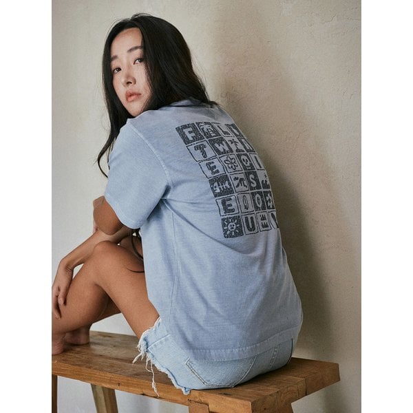 Leilu Dyed Print T-Shirts Skyblue