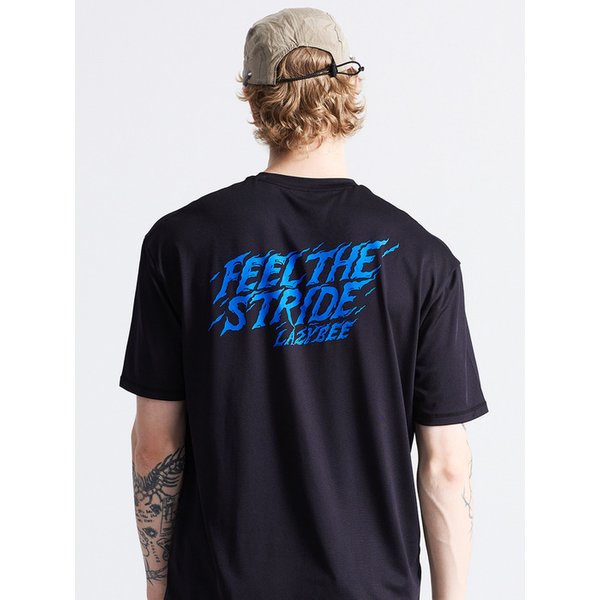 스트라이드 쿨링 여성 남자 숏 슬리브 러닝 반팔 블랙