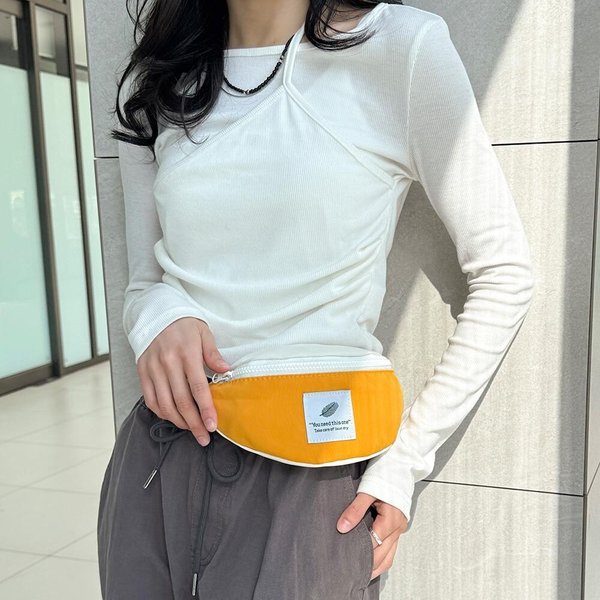 [옷자락] 여성 스포츠가방 비비드컬러 패치 경량소재 미니 힙색