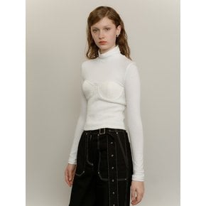 Bustier turtleneck T-shirt (ivory)