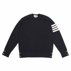 24FW [톰브라운] 남성 클래식 크루넥 울 니트 MKA002A-Y1014 415 (NAVY)