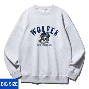[빅사이즈] 2XL~4XL WOLVES 오버핏 맨투맨 BE5797 (3 COLOR)