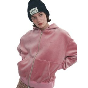 Velvet Hood Zip-up - Dusty Rose