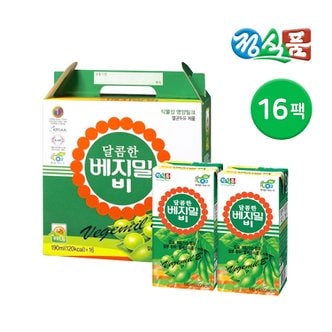 정식품 달콤한 베지밀 B(비) 두유 190ml 16팩