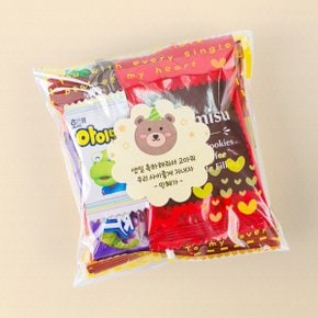 어린이집 구디백 생일 답례품 과자꾸러미 컬러하트 간식세트
