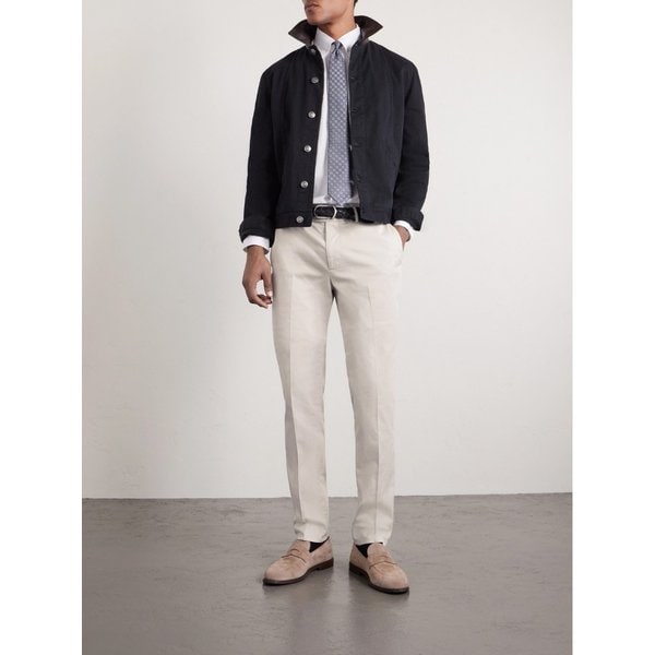 브루넬로쿠치넬리 슬림핏 스트레치 코튼 트윌 팬츠 46376663163000258