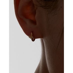 BRUSH HOOP EARRING_GOLD