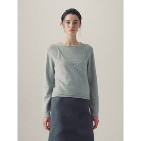 Layered Long-Sleeve Knit Top (2color)
