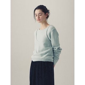Layered Long-Sleeve Knit Top (2color)