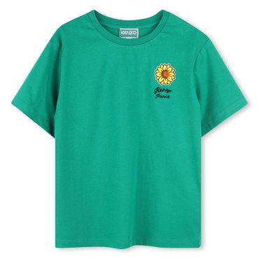 겐조키즈 sunflower 자수 포인트 반팔 티셔츠 (25SS_Z255AGT412_그린)