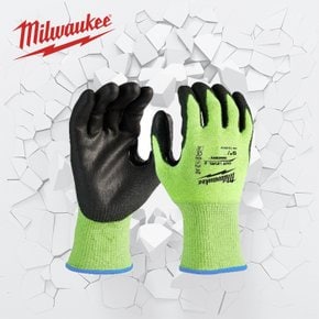 Cut Level 2 Polyurethane Dipped Gloves M 48-73-8921 / 형광 안전 장갑 (Cut 2) - M