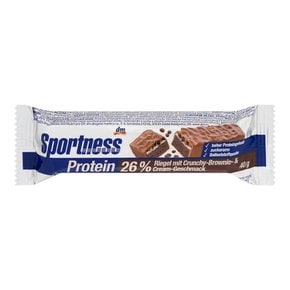 [해외직배송] 독일 dm 스포츠니스 26% 프로틴바 크런치 브라우니&크림 40g
