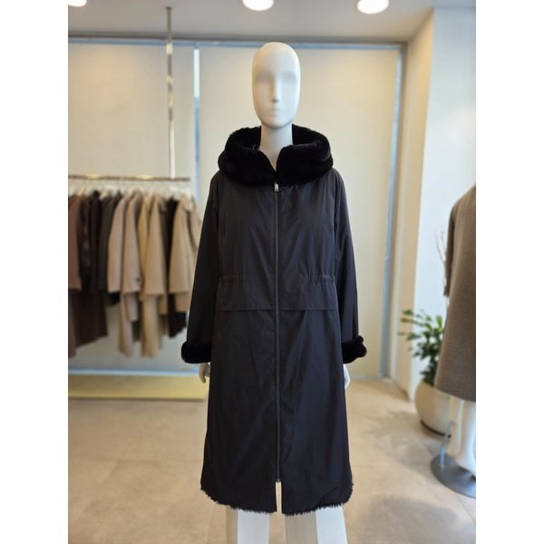 [여주점] [더 아이잗] 여성 래빗 안감 프라다패치 롱점퍼(IRCA3FS141)