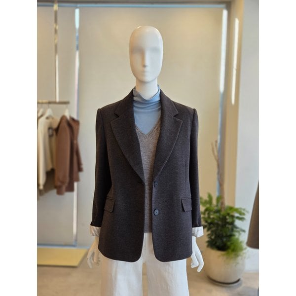 [여주점] [더 아이잗] 여성 스트라이프 배색 싱글 투버튼 재킷  (IS2M0JK801)