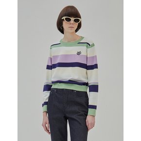 Color-block Striped Knit in Green VK2SP132-32