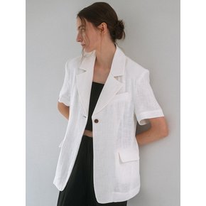 Line Half Short-Sleeved Jacket - White