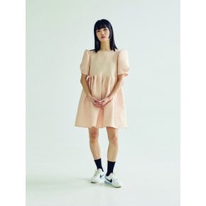 PUFF SLEEVE  MINI DRESS _ PEACH