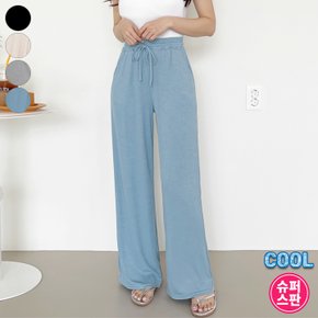 제이지컴퍼니 여성용 숏/롱 시원한 쿨원단의 찰랑찰랑 골지소재 밴드 일자 와이드 팬츠 바지