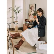 25SS 데님 잔주름 스커트 - 화이트 BF5227C011