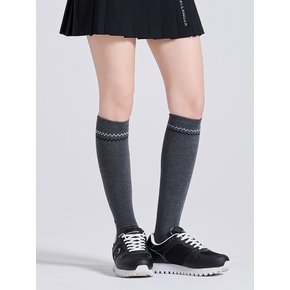 여성 체커보드 디테일 2WAY 니삭스 멜란지그레이