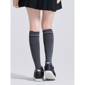 여성 체커보드 디테일 2WAY 니삭스 멜란지그레이