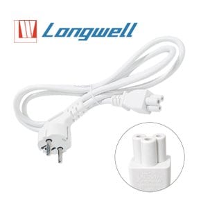Longwell 고용량 16A 크로바 3구 원형 노트북 케이블 1.5M 화이트 SPC16