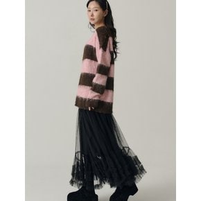 Sha Bottom Frill Long Skirt_Black