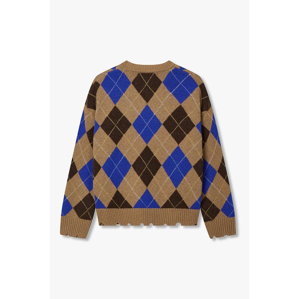 라쿤 울 블렌드 아가일 가디건 7115450Y05164