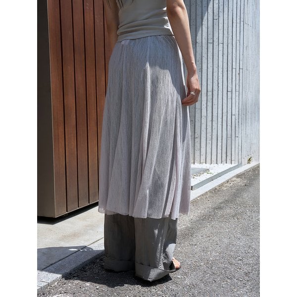 flared panel skirt (ash beige)