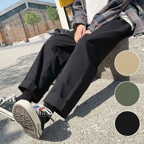 슬랙스 팬츠 긴바지 남자 와이드 코튼 밴딩 고무줄 통바지