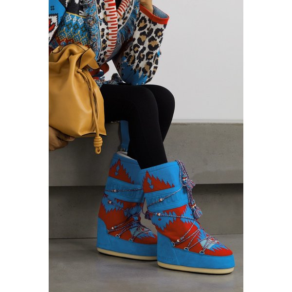 Moon Boot Embellished Wool-jacquard And Suede Snow Boots 레드 1647597284192082