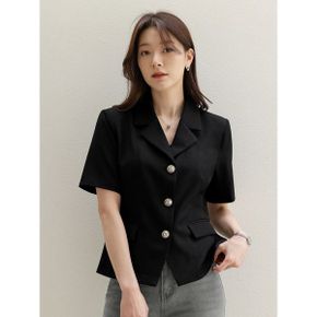 XXL까지  포테넬 실버버튼 테일러드 자켓 아우터 반팔 하객룩 오피스룩 모임룩.._P421520046