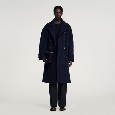산드로옴므 [SANDRO HOMME] 울 혼방 더블브레스트 코트 SH25A3MRC0639
