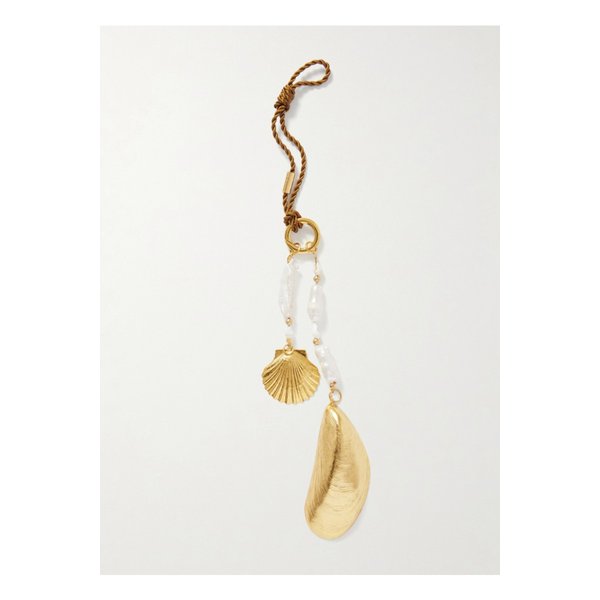 제니퍼 베어 골드 도금 진주 코드 키체인 46376663162892798