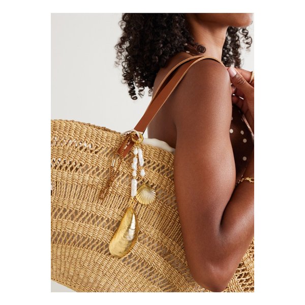 제니퍼 베어 골드 도금 진주 코드 키체인 46376663162892798