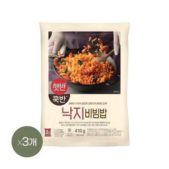 CJ제일제당 햇반 쿡반 낙지비빔밥 410g x3개