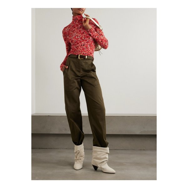 조엘라 프린트 스트레치 메쉬 터틀넥 탑 1647597343381561