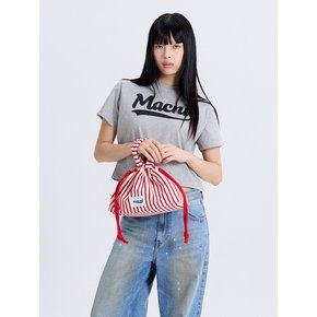 TERRY STRING PUFFY BAG RED