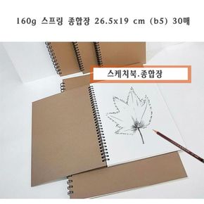 160g 무선종합장 스케치북 크로키북(b5)30매 LX-1204