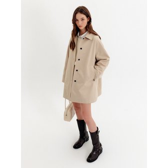 룩캐스트 티사 하프 트렌치 코트_베이지 / TISSA HALF TRENCH COAT_BEIGE
