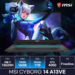 MSI 사이보그14 A13VE 인텔 13세대 i7-13620H RTX4050 가성비 게이밍노트북 (16GB/1TB) / ICDI