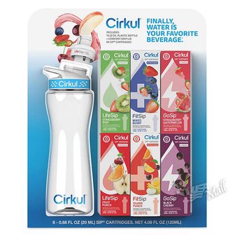  서큘 스타터 키트 카트리지 6개 전용물통 650ml CIRKUL PLASTIC WATER BOTTLE STARTER KIT WITH